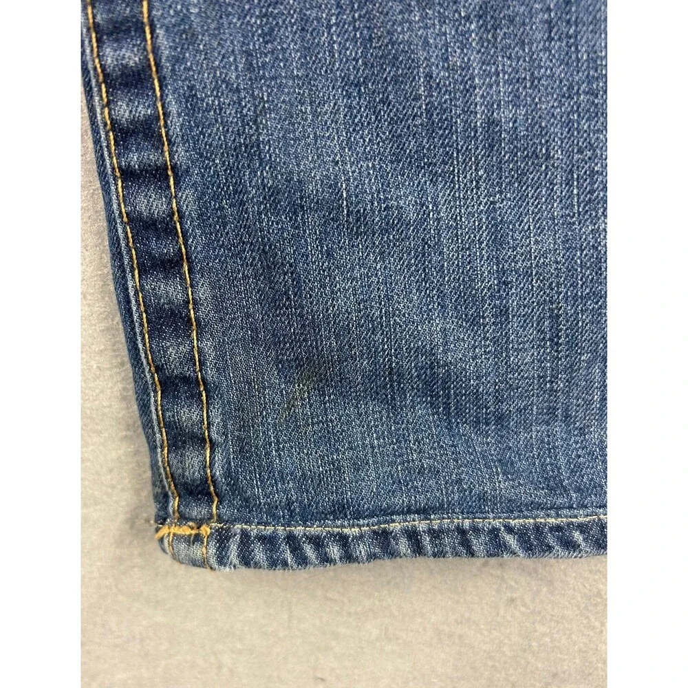 Vintage True Religion Billy Jeans Mens Blue Embroidered Denim Made USA 33